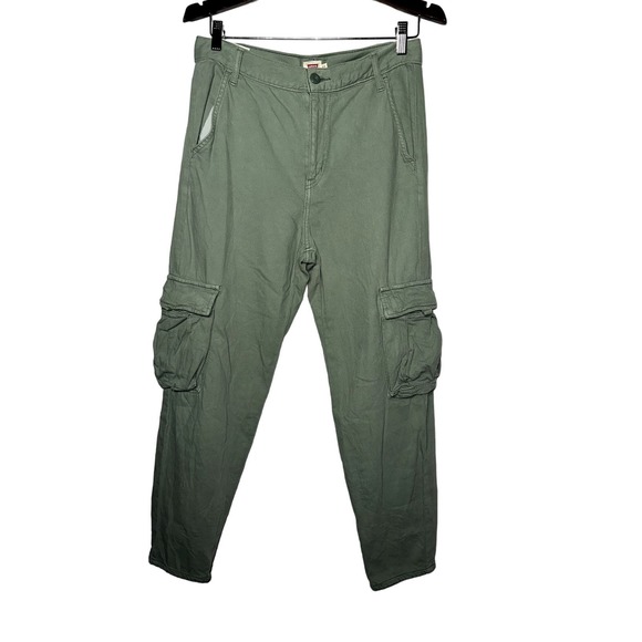 NWOT Levi's Premium Denim Loose Cargo Utility Pants Light Green Women's Size 27 - Picture 1 of 7